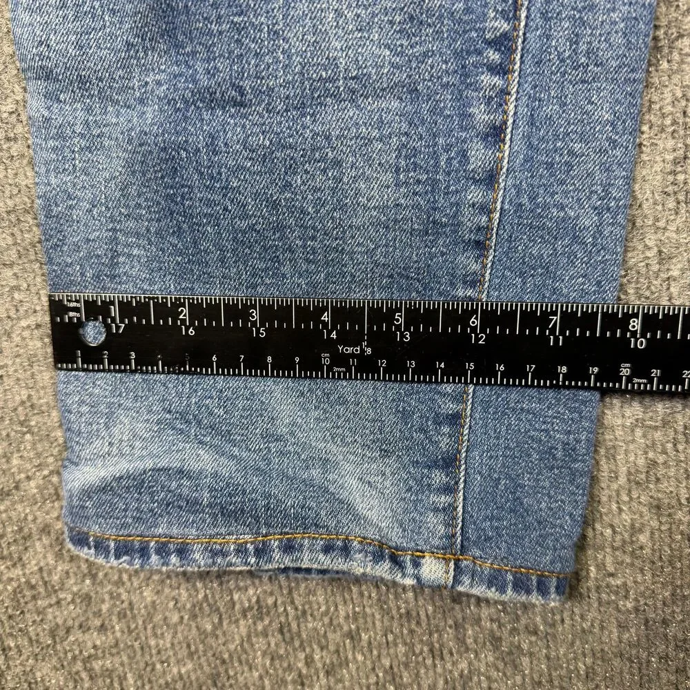 American Eagle Men's Slim Straight Jeans Airflex+ 34x28 Distressed Ripped Blue
